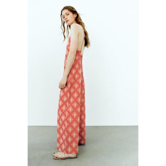 Zara Printed Cotton Jumpsuit - Picture 9 of 14
